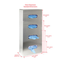 Load image into Gallery viewer, Stainless Steel side loaded glove dispensers (A6101-4)