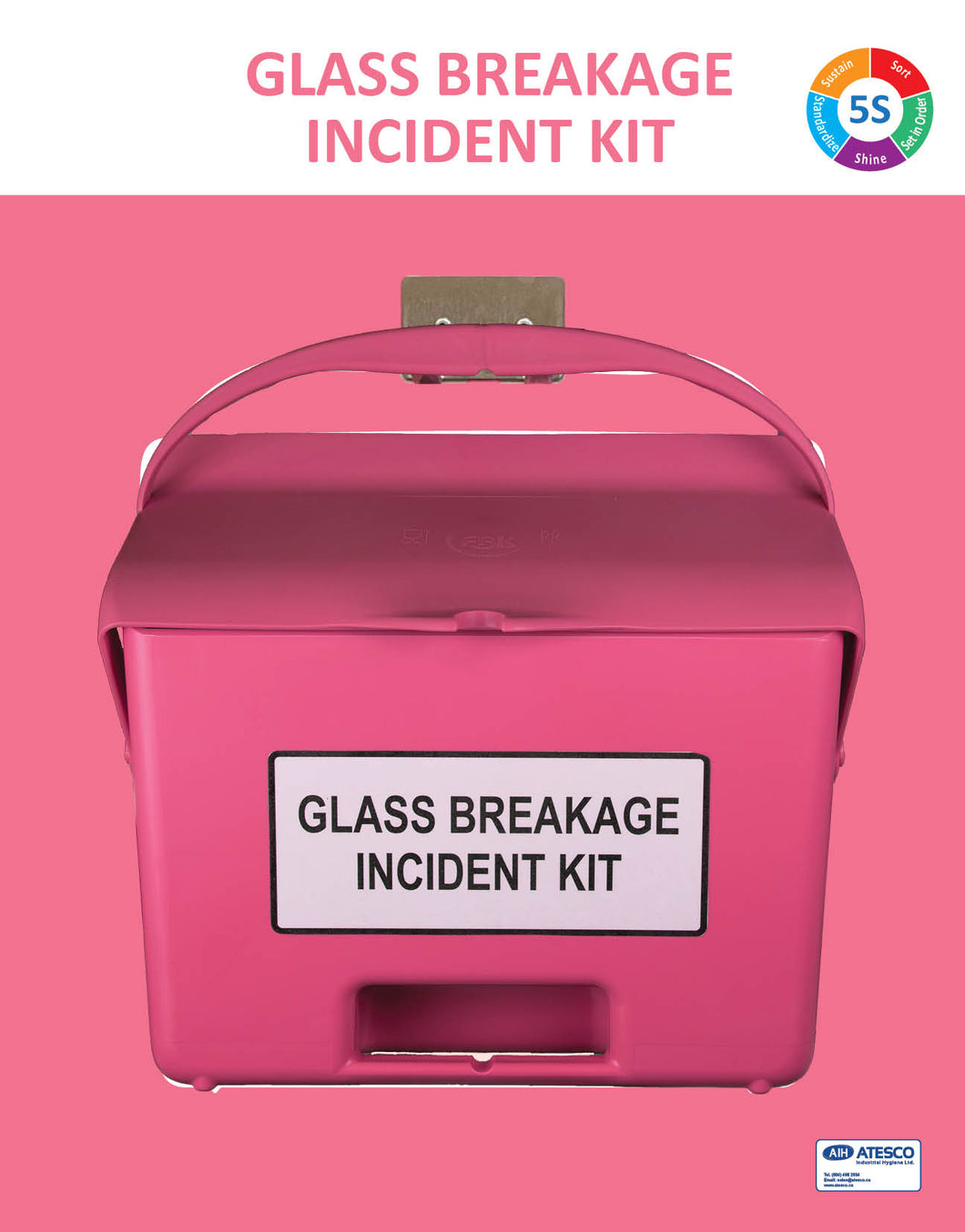 Glass Breakage Incident Kit with wall mounted Shadow Board (SKSB-Glass)