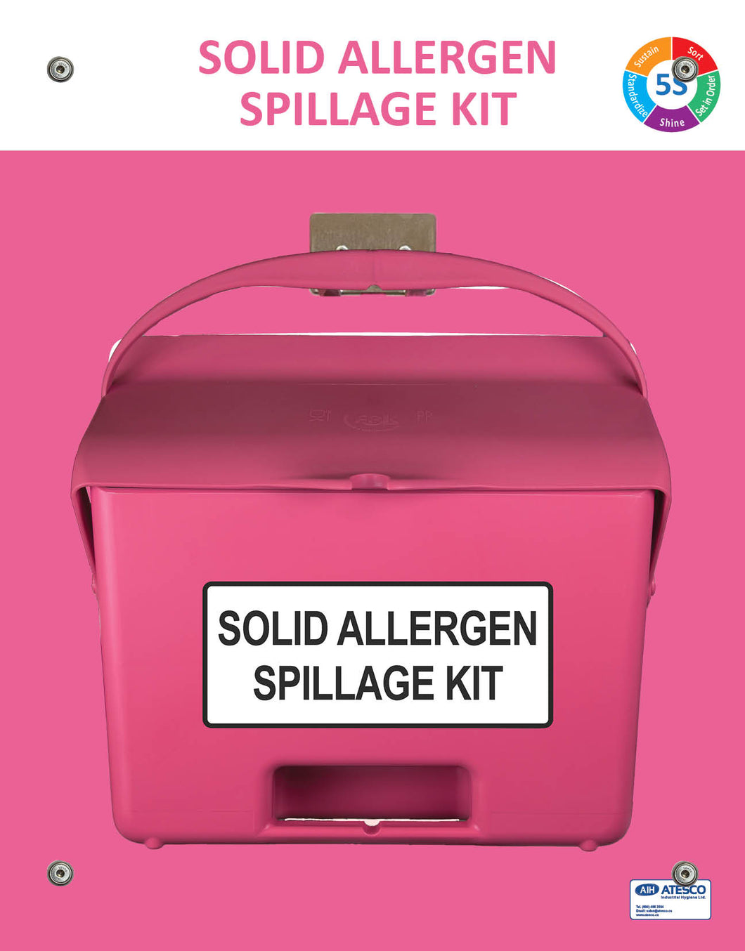 Solid Allergen Spillage Kit with Magnetic-mounted Shadow Board (SKMSB-SAL)