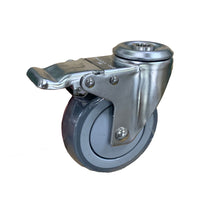 Load image into Gallery viewer, 4" Stainless Steel Swivel Caster with Bolt Hole and TPR Wheel with Brake (SSC131)
