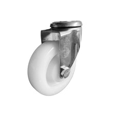 Load image into Gallery viewer, 4" Stainless Steel Swivel Caster with Bolt Hole and White Nylon Wheel without Brake (SSC101)
