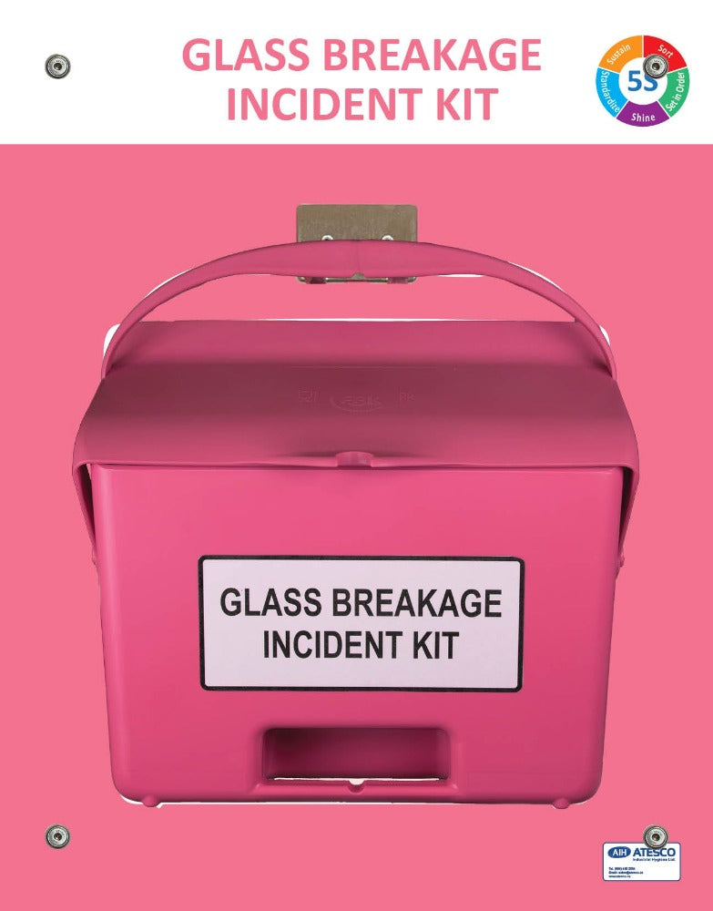 Glass Breakage Incident Kit with magnetic mounted Shadow Board (SKMSB-Glass)