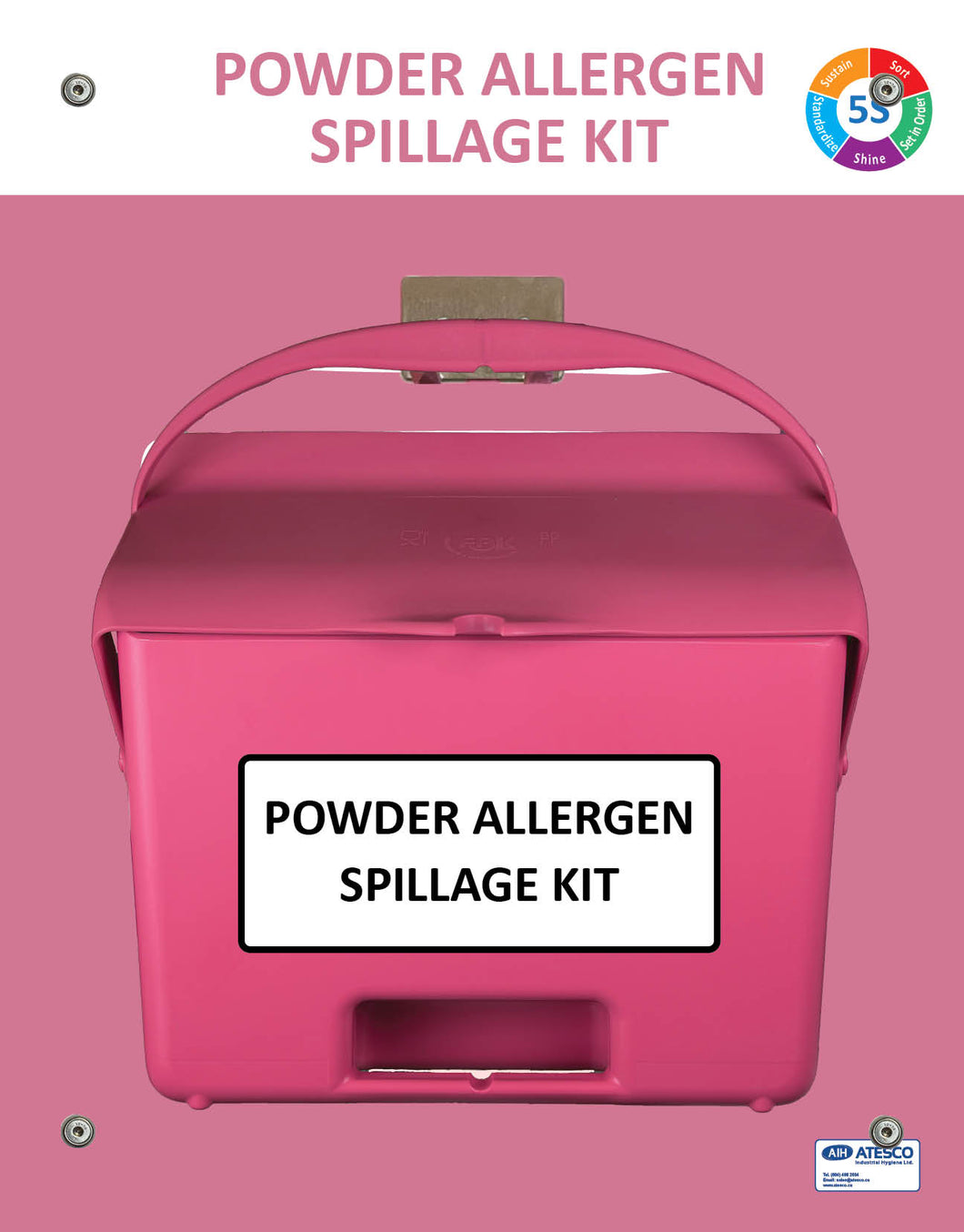 Powder Allergen Spillage Kit with Magnetic-Mounted Shadow Board (SKMSB-PWAL)