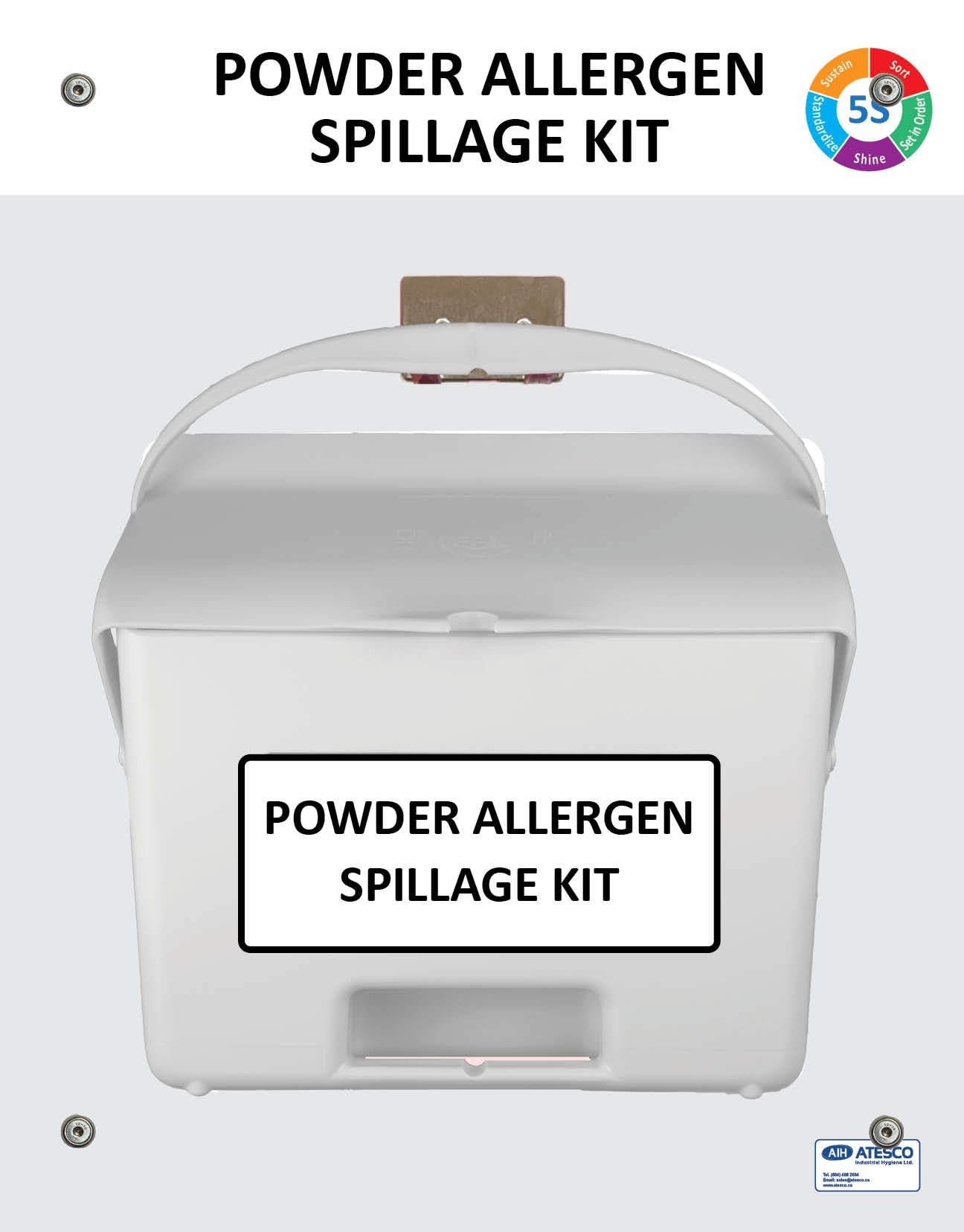 Powder Allergen Spillage Kit with Magnetic-Mounted Shadow Board (SKMSB ...