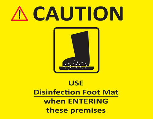 Caution Sign Board for Disinfection Foot Mat 