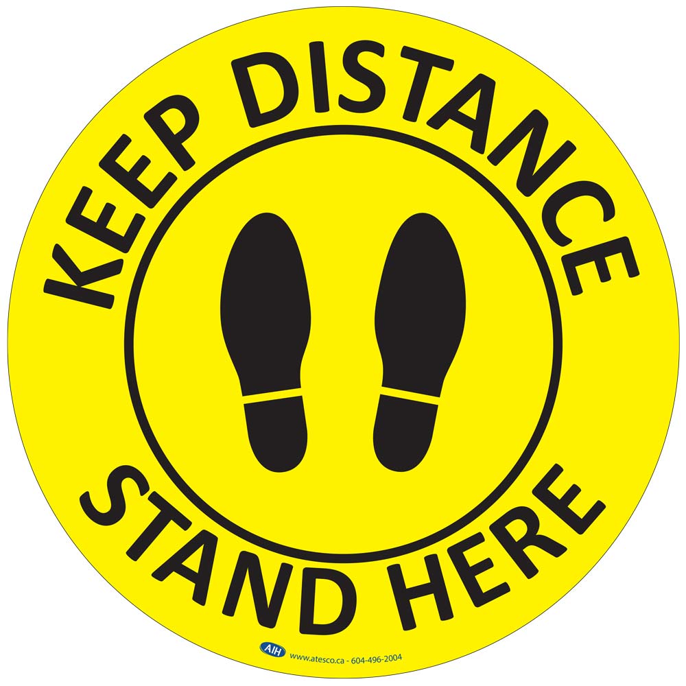 COVID-19 Distance Floor Sign (CVD-sign17) – Atesco Industrial Hygiene